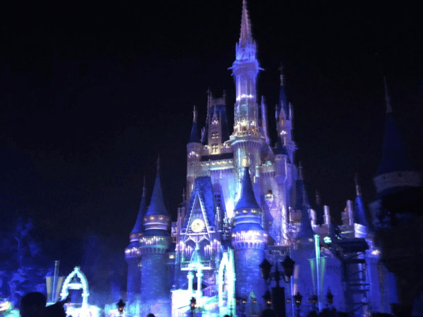 halloween decoration at disney's cinderella castle 