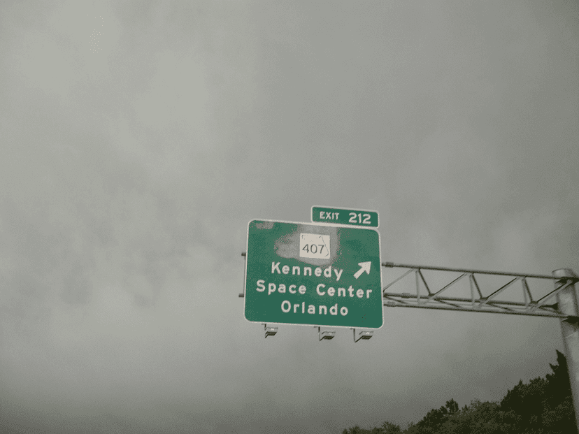 kennedy space center orlando road sign