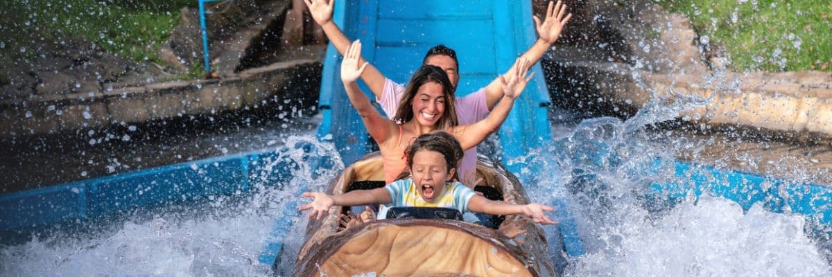 family at water park